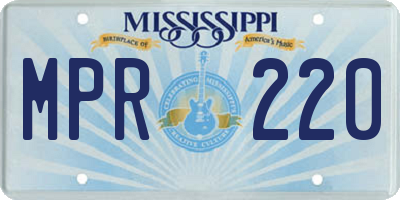 MS license plate MPR220