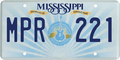 MS license plate MPR221