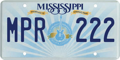 MS license plate MPR222