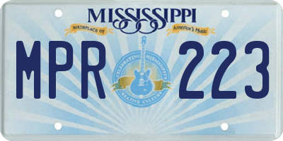 MS license plate MPR223