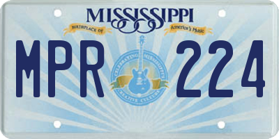 MS license plate MPR224
