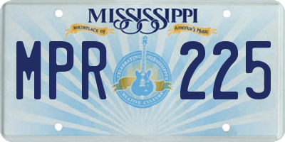 MS license plate MPR225