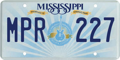 MS license plate MPR227