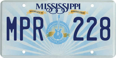 MS license plate MPR228