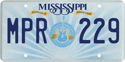MS license plate MPR229