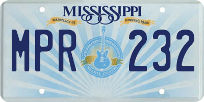 MS license plate MPR232