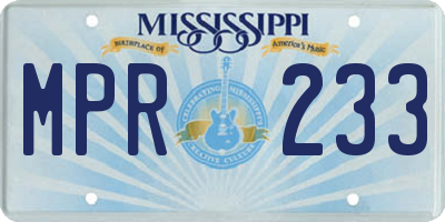 MS license plate MPR233