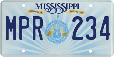MS license plate MPR234