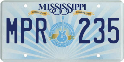 MS license plate MPR235