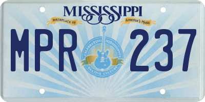 MS license plate MPR237