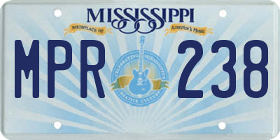 MS license plate MPR238