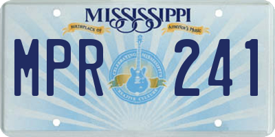 MS license plate MPR241