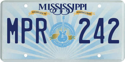 MS license plate MPR242