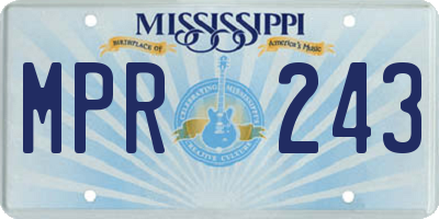MS license plate MPR243