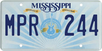 MS license plate MPR244