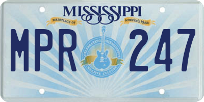 MS license plate MPR247