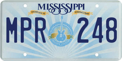 MS license plate MPR248