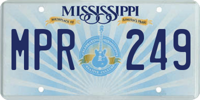 MS license plate MPR249