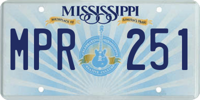 MS license plate MPR251