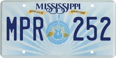 MS license plate MPR252