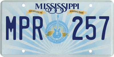 MS license plate MPR257