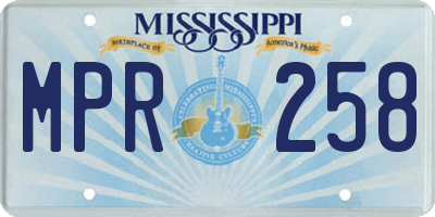 MS license plate MPR258