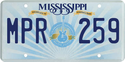 MS license plate MPR259