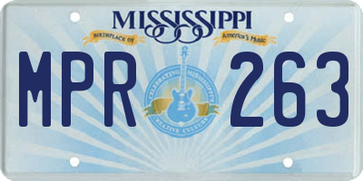MS license plate MPR263