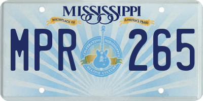 MS license plate MPR265