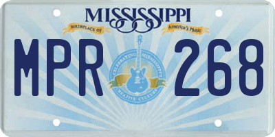 MS license plate MPR268
