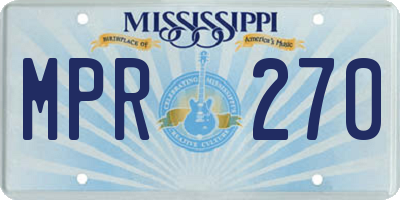 MS license plate MPR270