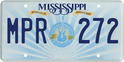 MS license plate MPR272