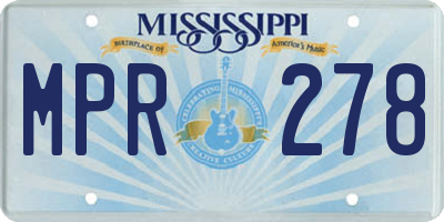 MS license plate MPR278
