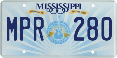 MS license plate MPR280