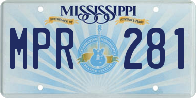 MS license plate MPR281