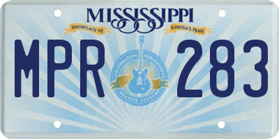 MS license plate MPR283