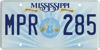 MS license plate MPR285