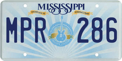 MS license plate MPR286