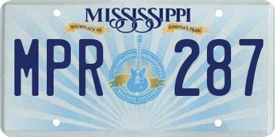 MS license plate MPR287