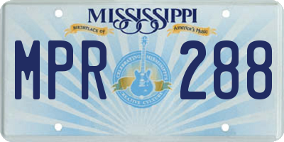 MS license plate MPR288