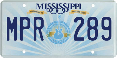 MS license plate MPR289