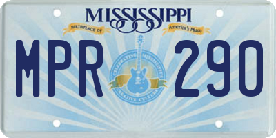 MS license plate MPR290