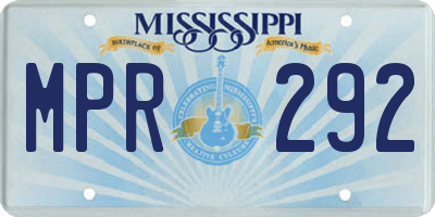 MS license plate MPR292