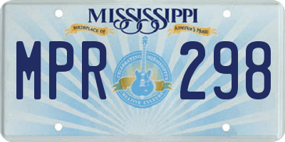 MS license plate MPR298