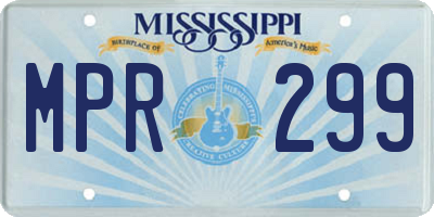 MS license plate MPR299