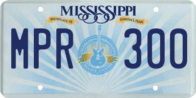 MS license plate MPR300