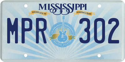 MS license plate MPR302