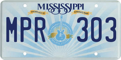 MS license plate MPR303