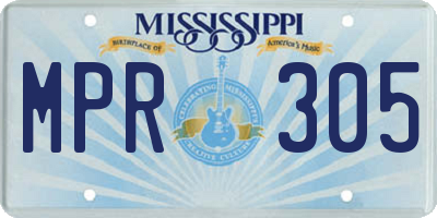 MS license plate MPR305