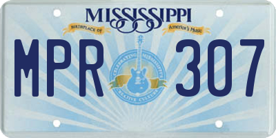 MS license plate MPR307